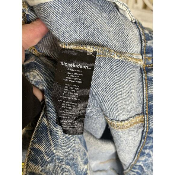 Nickelodeon Members Only Jacket Blue Denim SpongeBob Graphic Trucker Medium - Picture 4 of 7